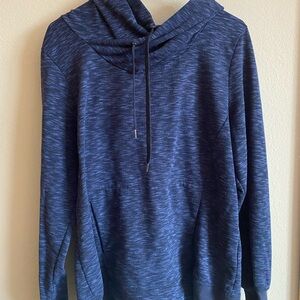 Women’s Blue Heather Jogger Pants L & Hoodie XL Set Athletic Fit Blended